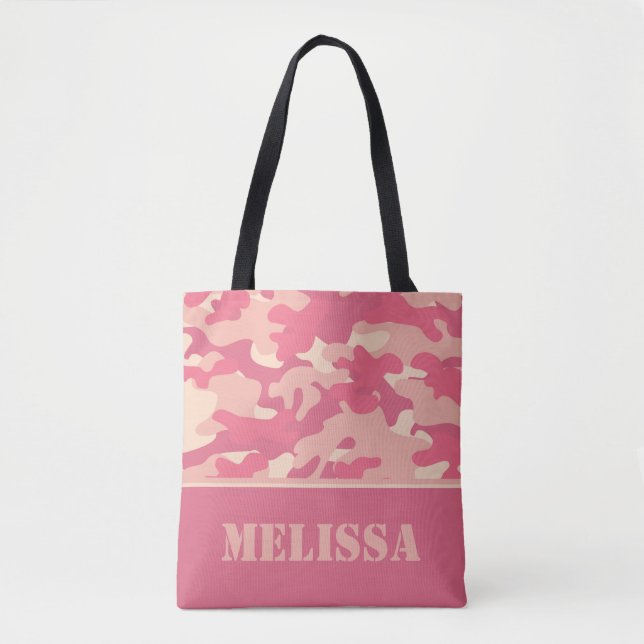 Coral Camo Camouflage | Personalized Tote Bag (Front)