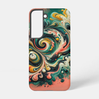 Coral Cascade Swirl | Abstract Fluid Art Samsung Galaxy Case