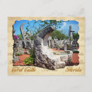 Coral Castle, Florida - moon fountain Postcard