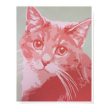 Coral Cat Print