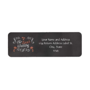 Coral Chalkboard Script Plage Mariage
