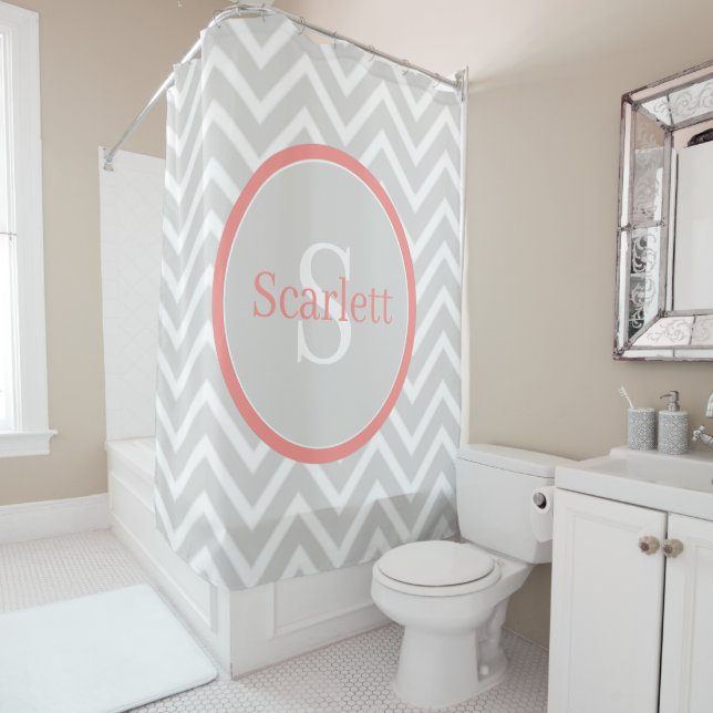 Coral Chevron Monogram (In Situ)