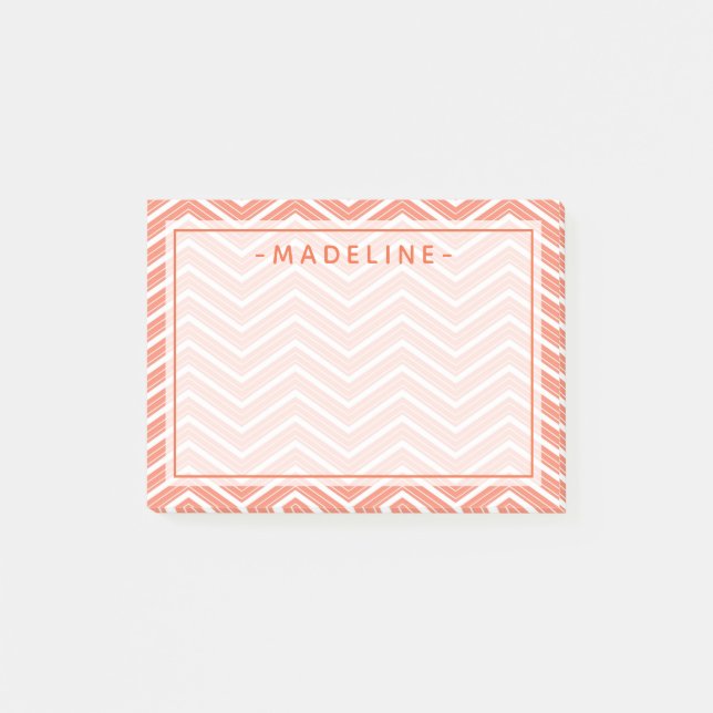 Coral Chevron Pattern | A Note From (Front)
