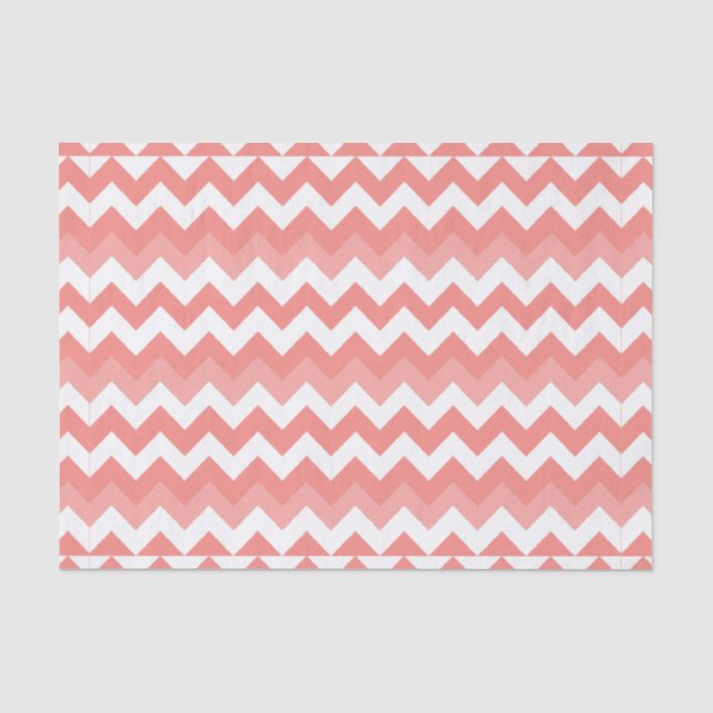 Coral Chevron Tissue Paper (Front)