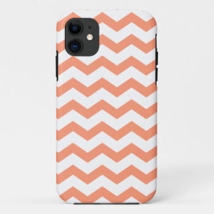 Coral Chevron Zigzag Stripes iPhone 11 Case