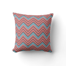 Coral Chevrons with Teal/Coral Background