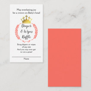 Coral Christian DIAPER WIPES RAFFLE Enclosure Card