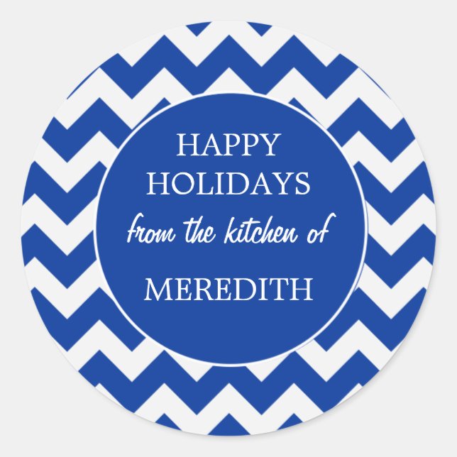 Coral Christmas Holiday Baking From the Kitchen Of Classic Round Sticker (Front)