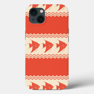 Coral Coastal Angelfish Stripes iPhone 13 Case
