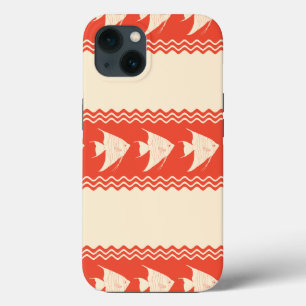 Coral Coastal Angelfish Stripes iPhone 13 Case