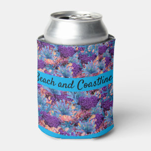Coral Collage Beach  Can Cooler