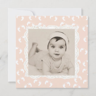 Coral coloré Baby Girl Faire-part de naissance