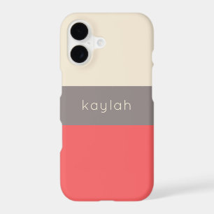 Coral Colour Block Pattern with Any Name