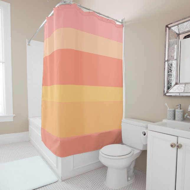 Coral Colours Chic Salmon Peach Cream Stripes (In Situ)