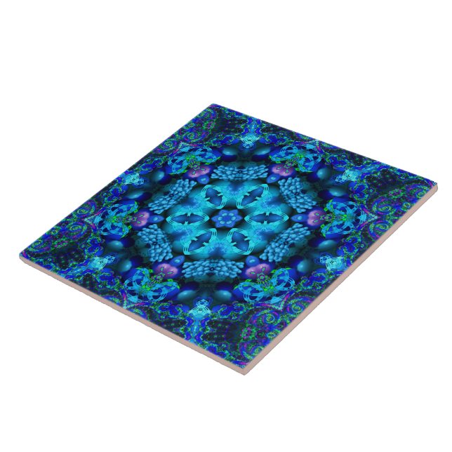 Coral Cornucopia Mandala Tile (Side)