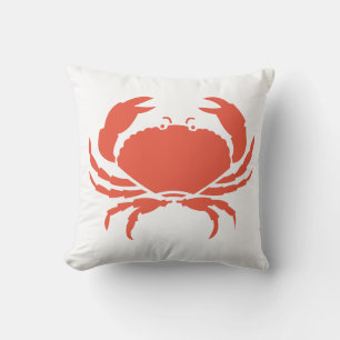 coral CRAB WHITE  pillow