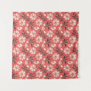 "Coral Crush Botanica" Tapestry