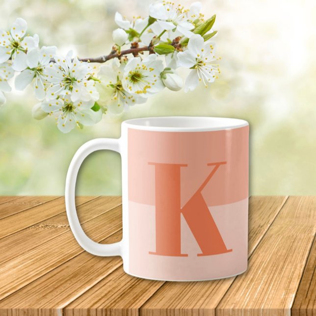 Coral Custom Monogram  Coffee Mug (Creator Uploaded)