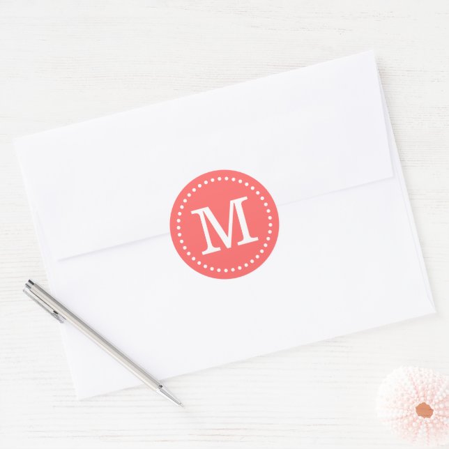 Coral Custom Monogram Envelope Seal (Envelope)