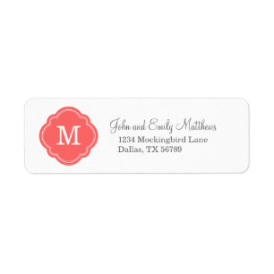 Coral Custom Personalized Monogram
