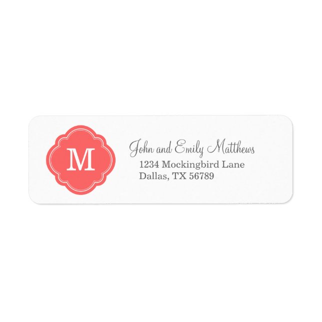 Coral Custom Personalized Monogram (Front)