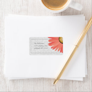 Coral Daisy Damask Retourner l'adresse Étiquettes