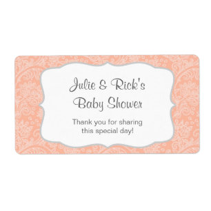 Coral Damask Water Bottle en faveur - customisez-l