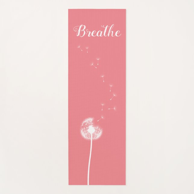 Coral Dandelion Yoga Mat (Front)