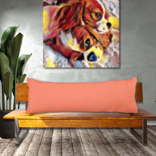 Coral de base orange coussin couleur solide