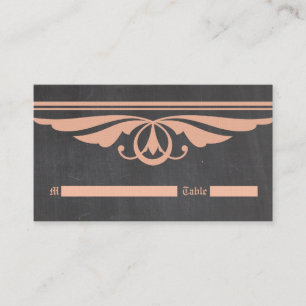 Coral Deco Chalkboard Place Card