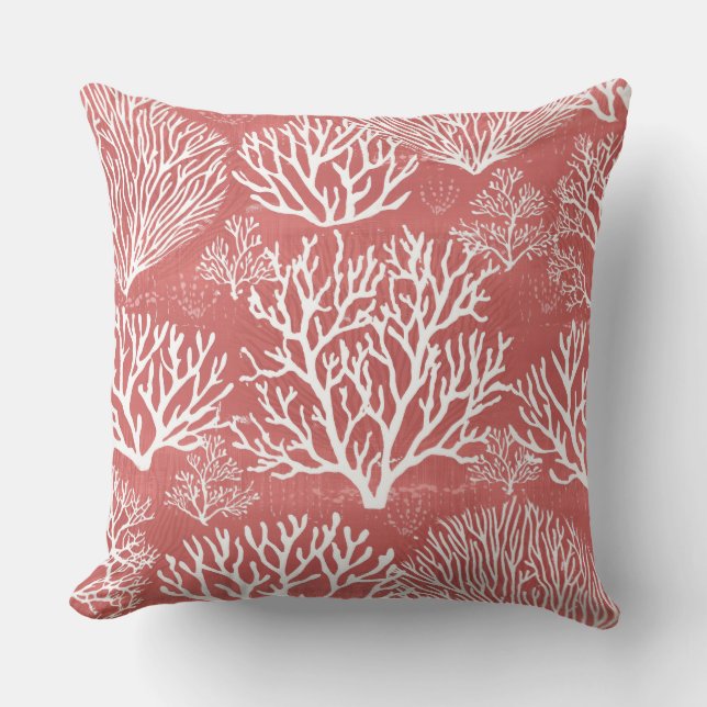 Coral Decorative Throw Pillow (Front)