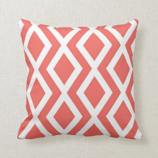 Coral Diamond Throw Pillow