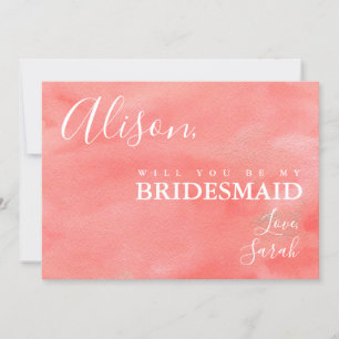 Coral Dreams Be My Bridesmaid Proposal Card
