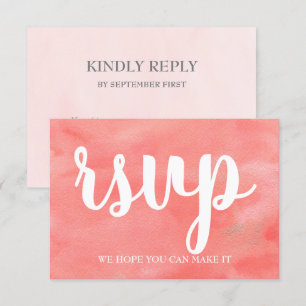 Coral Dreams Watercolor Wedding RSVP Card