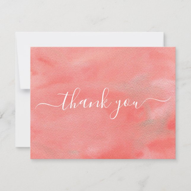 Coral Dreams Wedding Thank You Note (Front)