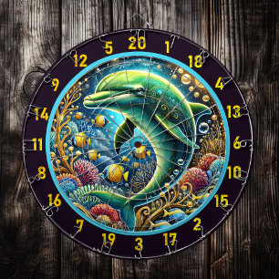 Coral Elegance Dolphin Dartboard Display