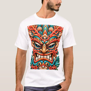 Coral Fire Tiki Mask T-Shirt