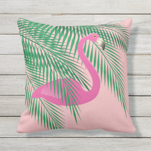 Coral Flamingo Pillow - Outdoor