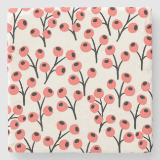 Coral Floral Botanical Stone Coaster