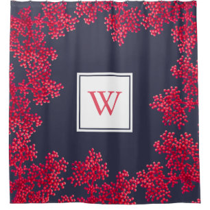 Coral Floral Buds Monogram