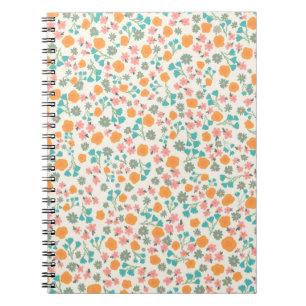 Coral floral notebook