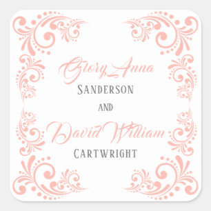 Coral Floral Square Sticker