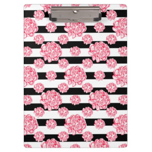 Coral Floral Tie Clipboard