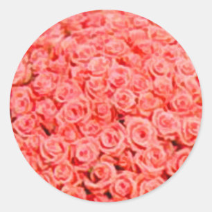 Coral Floral Wedding Envelope Seal Stickers