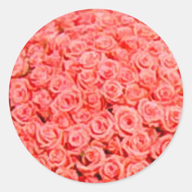 Coral Floral Wedding Envelope Seal Stickers (Front)