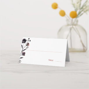 Coral Floral Wedding Place Card