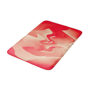 coral flower bath mat