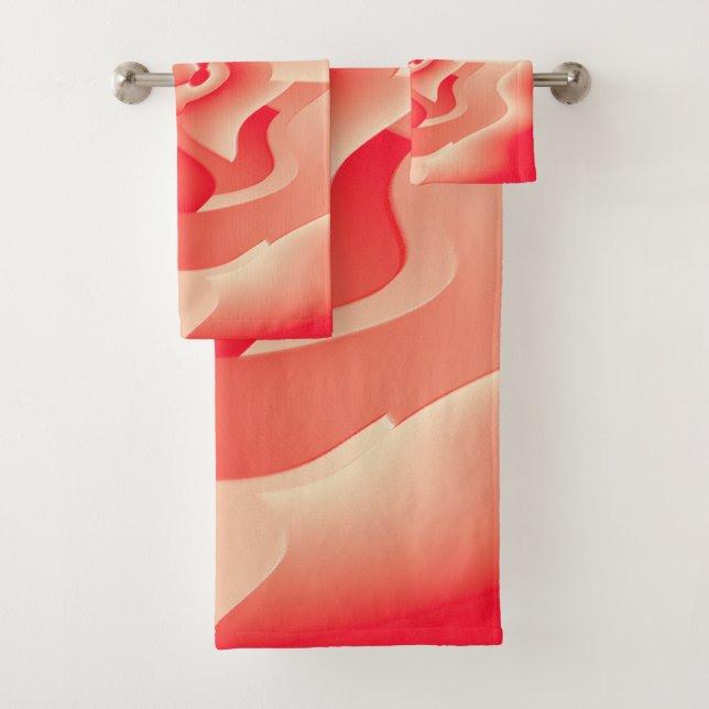 coral flower bath towel set (Insitu)