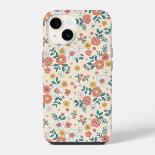 Coral Flower Garden Pattern iPhone 14 Case