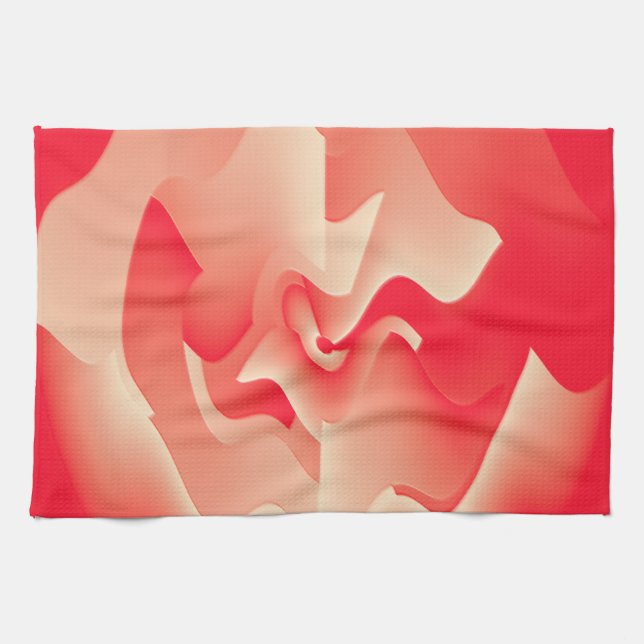 coral flower kitchen towel (Horizontal)
